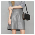 High Waist Faux Leather Mini Skirt A-Line Women Autumn Winter
