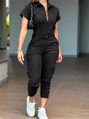 WorkEase™ Women’s Zipper Workwear Jumpsuit with Belt