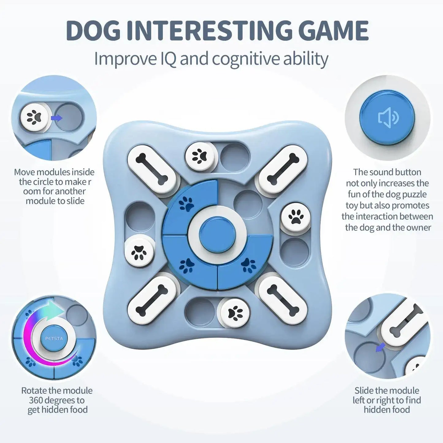 SmartPaws™ Interactive Dog cat Puzzle Slow Feeder Bowl