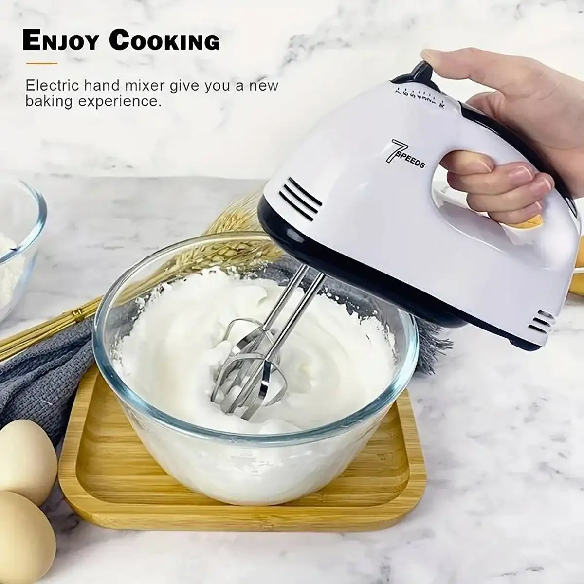 ProMix 7-Speed Electric Hand Mixer | Egg Beater & Baking Mixer