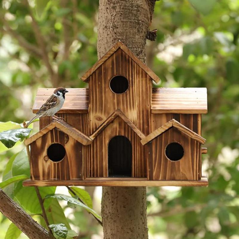 Handmade Wooden Creative Bird House Garden Decoration - Automation and Energy