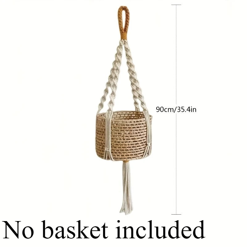 Cesta colgante para plantas de macramé 