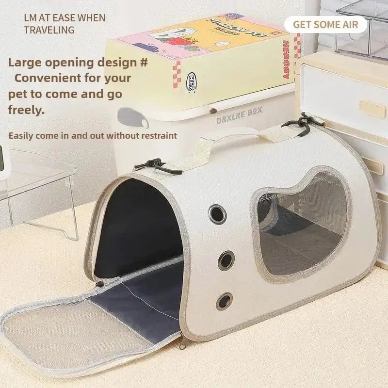 AirComfort™ Foldable Pet Carrier Sling – Lightweight Breathable Shoulder Bag for Small Dogs & Cats