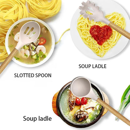Set di utensili da cucina in silicone da 36 pezzi con supporto