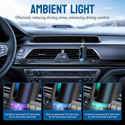 Difusor de aroma para coche inteligente y purificador de aire de iones negativos con tecnología de aceites esenciales