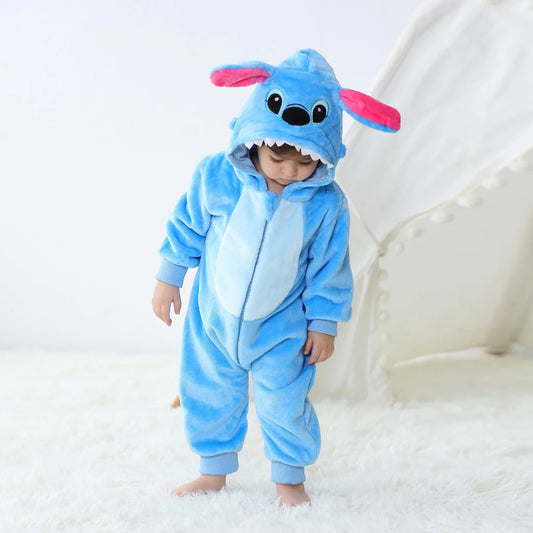 Baby Kigurumi Stitch Cow Unicorn Cartoon Romper Infant Kids