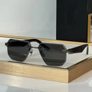Polarized square sunglasses with luxury metal frame and vintage style