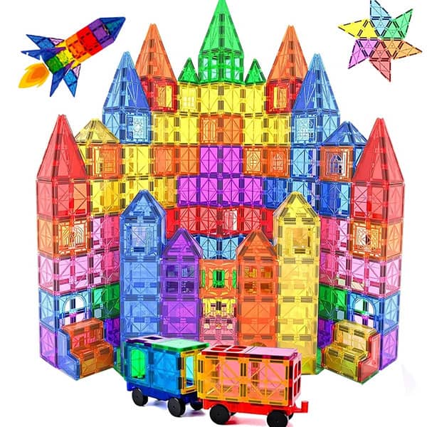 Magnetic Building Tiles for Kids STEM Construction Toy Set
