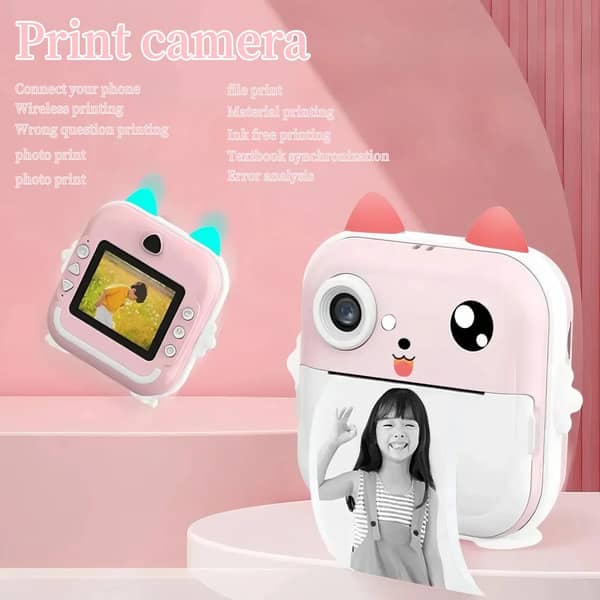 Kids Instant Print Camera HD Mini Digital Toy Camera with App